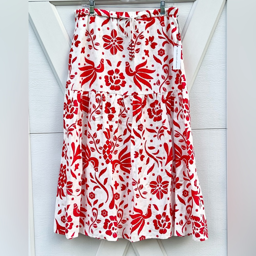 cupcakes & cashmere Red and White Maxi Skirt